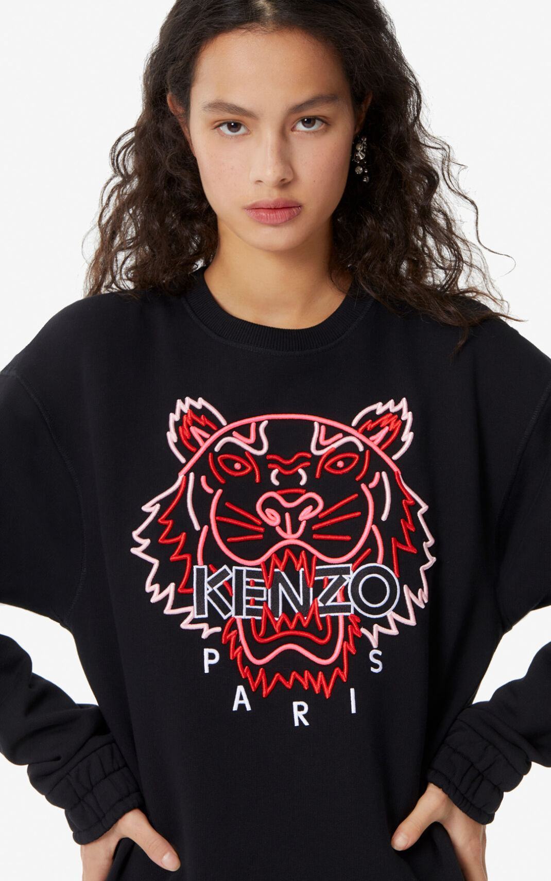 Kenzo Neon Tiger Ženska Puloverji Črna SI-7302346